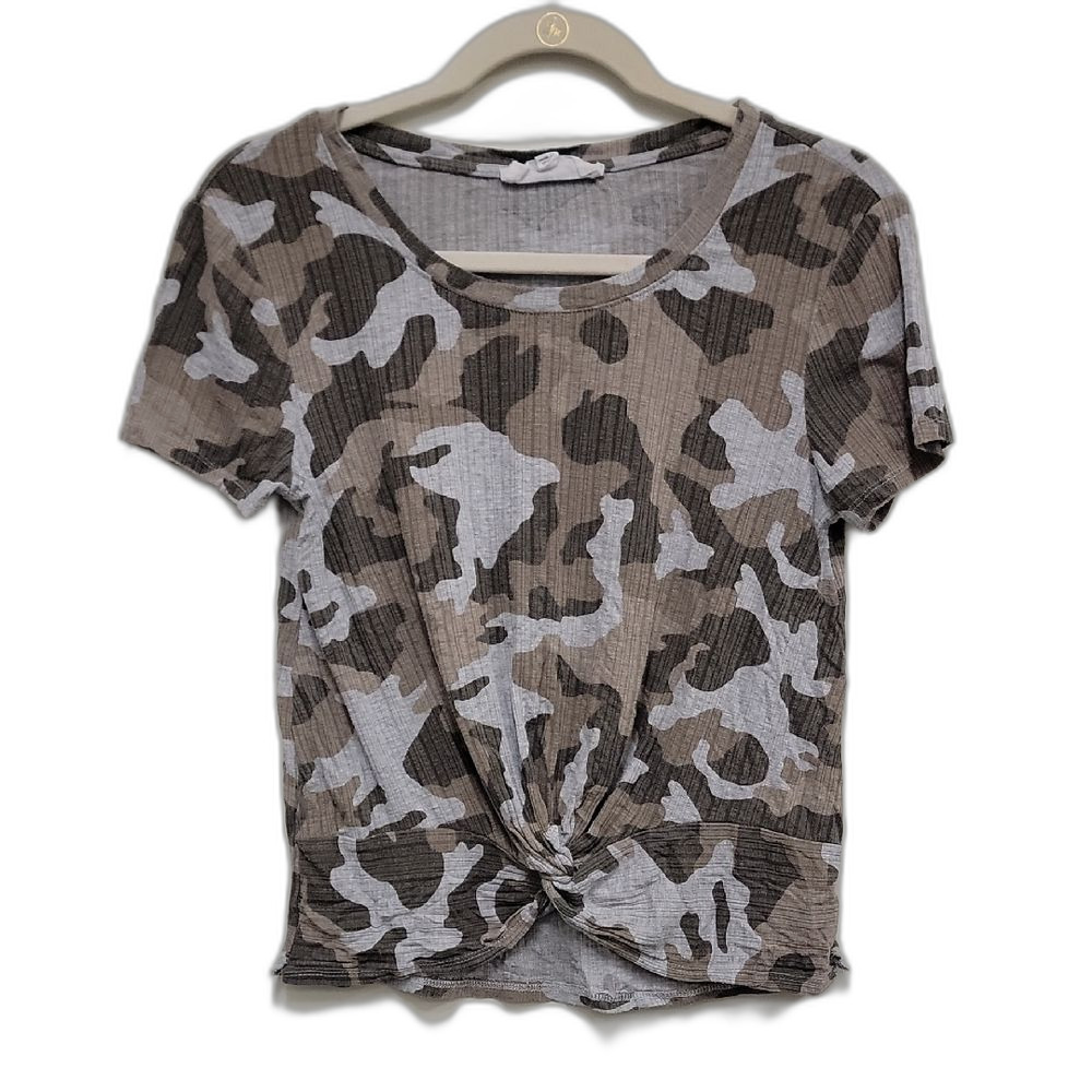 Camouflage Knot Front T-Shirt by Hippie Rose - Camo Boho